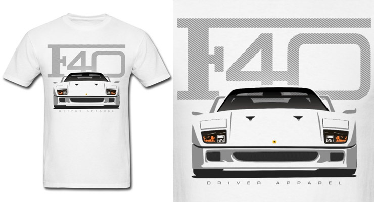 ferrari f40 shirt, ferrari shirt white