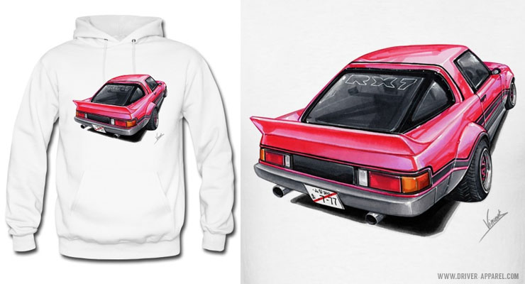 Rotary JDM Mazda RX7 FD SA22 Hoodie - Kaido Pink Racer