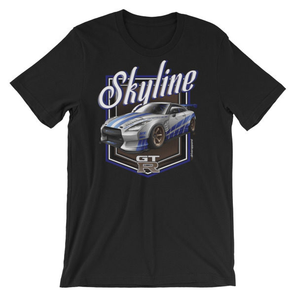 Skyline JDM T Shirt Drift GTR Essence R34 Head Boy Racer World Touring furieux