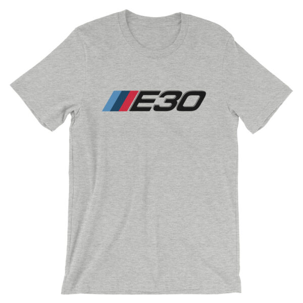 BMW E30 t-Shirt - M Sport Logo/Badge Colors - t-Shirt - Athletic Heather