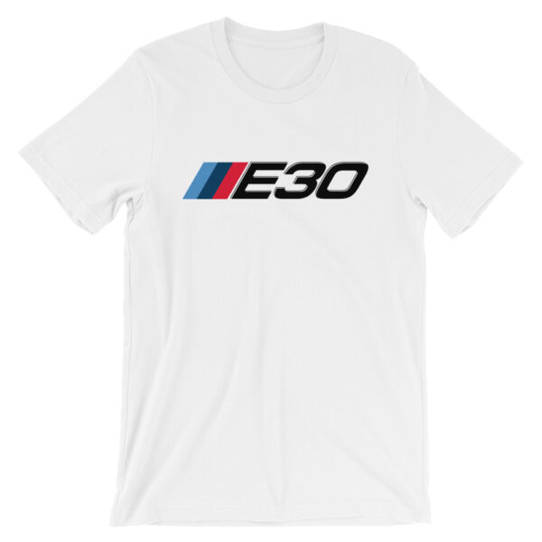 BMW E30 t-Shirt - M Sport Logo/Badge Colors - t-Shirt - White