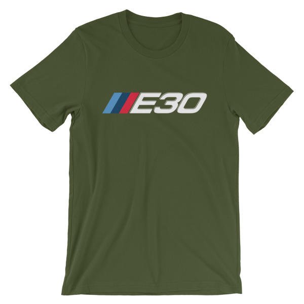 BMW E30 t-Shirt - M Sport Logo/Badge Colors - t-Shirt - Olive