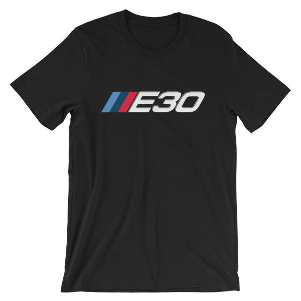 BMW E30 t-Shirt - M Sport Logo/Badge Colors - t-Shirt - Black
