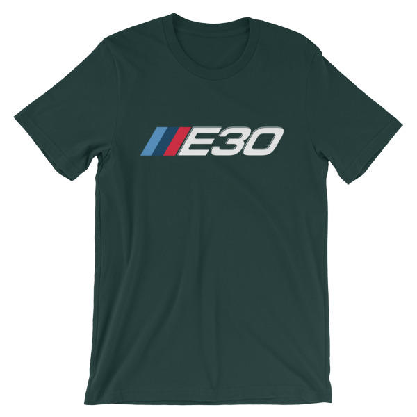 BMW E30 t-Shirt - M Sport Logo/Badge Colors - t-Shirt - Forest Geen