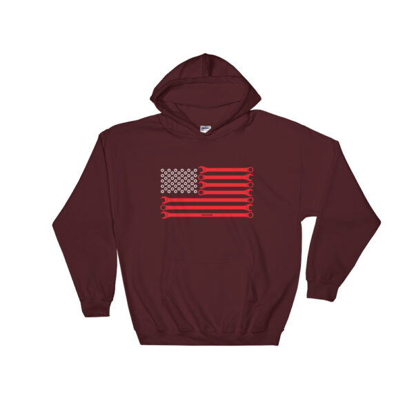 US American USA Flag - Wrenches and Nuts, Mechanic Hoodie