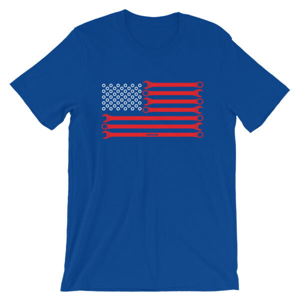 USA American Flag Wrenches - Muscle Car t-Shirt