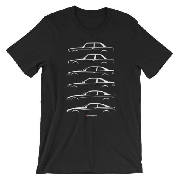 BMW 3 Series Silhouette History Shirt - E21, E30, E36, E46, E92, F32, F82