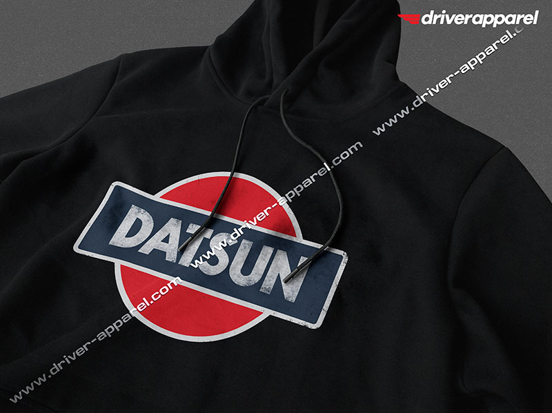 Vintage Datsun Logo Hoodie in Black