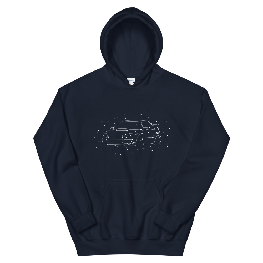 Cloud City 7 Subaru Impreza Christmas Knit Mens Hooded Sweatshirt