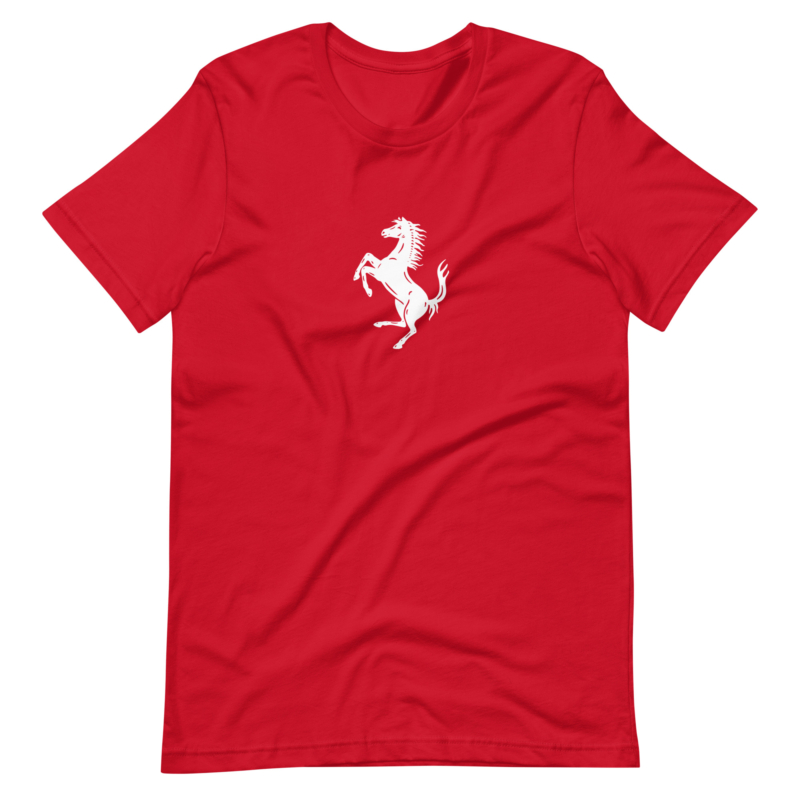 Red Ferrari prancing horse logo shirt